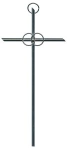 Metal Silver Plated Anniversary Cross cm.20- 8"