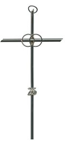 Metal Silver Plated 25th Anniversary Cross cm.20-8"