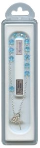 Swarovski Crystal Rosary Bracelet Sterling Silver Aqua mm.5