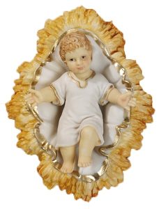 Baby Jesus with Crib Pvc Statue cm.8 - 3"