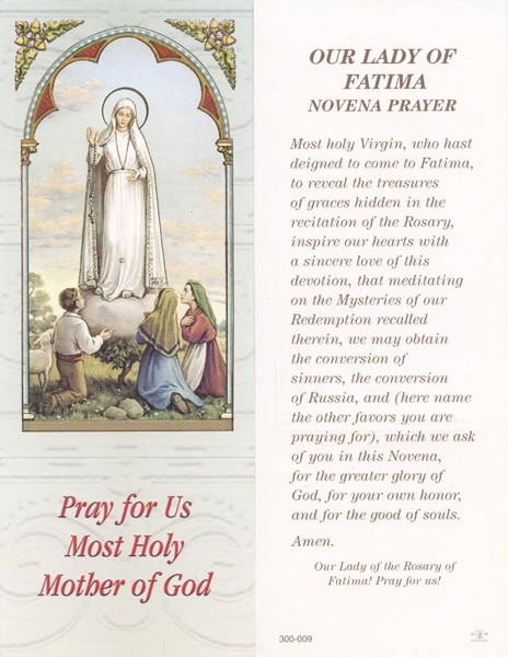Our Lady Fatima Bookmark cm.6x15.5- 2 1/2"x 6 1/8"