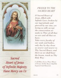 Sacred Heart of Jesus Bookmark cm.6x15.5- 2 1/2"x 6 1/8"