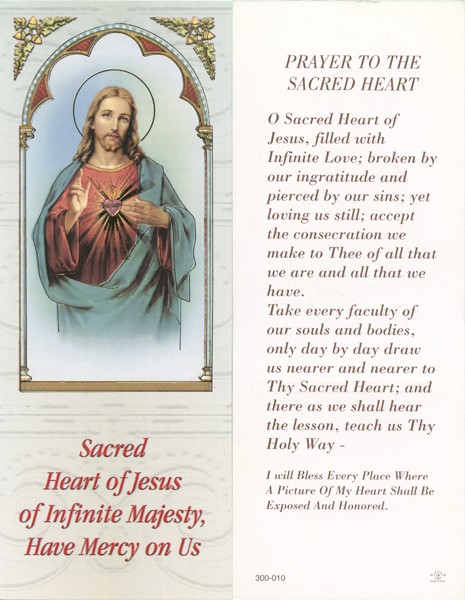 Sacred Heart of Jesus Bookmark cm.6x15.5- 2 1/2"x 6 1/8"