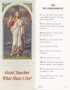 Ten Commandments Bookmark cm.6x15.5- 2 1/2"x 6 1/8"