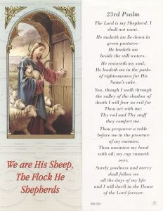 Psalm 23 Bookmark cm.6x15.5- 2 1/2"x 6 1/8"