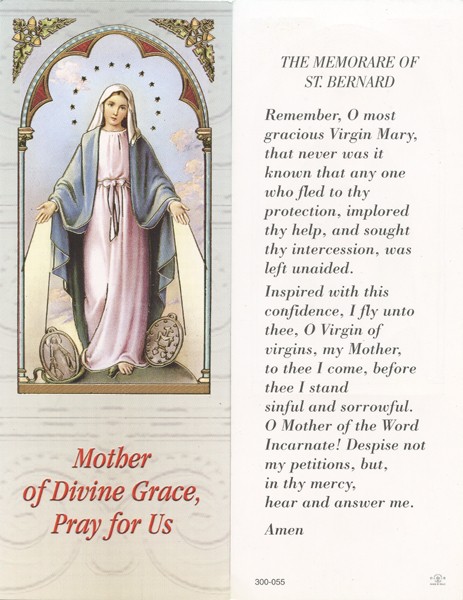 The Memorare of St.Bernard Bookmark cm.6x15.5- 2 1/2"x 6 1/8"
