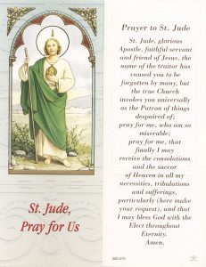 Prayer to St.Jude Bookmark cm.6x15.5- 2 1/2"x 6 1/8"