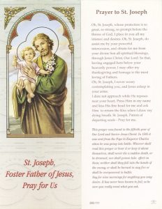 Prayer to St.Joseph Bookmark cm.6x15.5- 2 1/2"x 6 1/8"