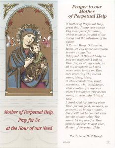 Our Mother of Perpetual Help Bookmark cm.6x15.5- 2 1/2"x 6 1/8"