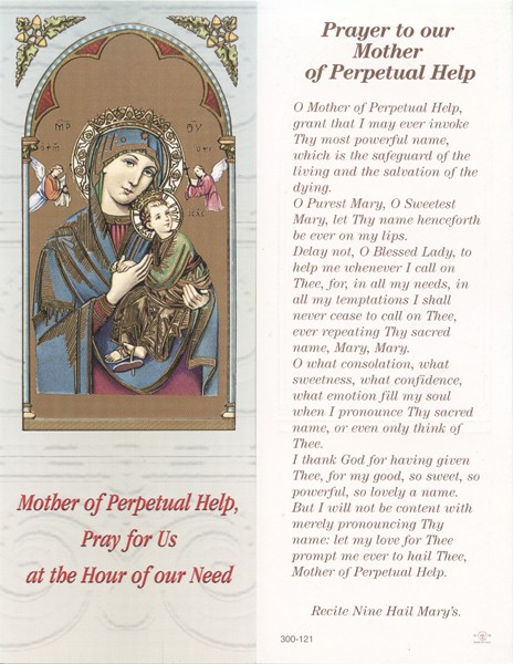 Our Mother of Perpetual Help Bookmark cm.6x15.5- 2 1/2"x 6 1/8"