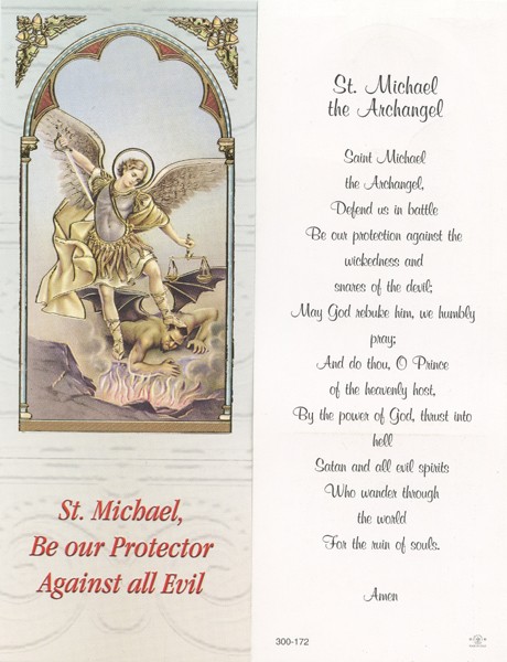 St.Michael the Archangel Bookmark cm.6x15.5- 2 1/2"x 6 1/8"