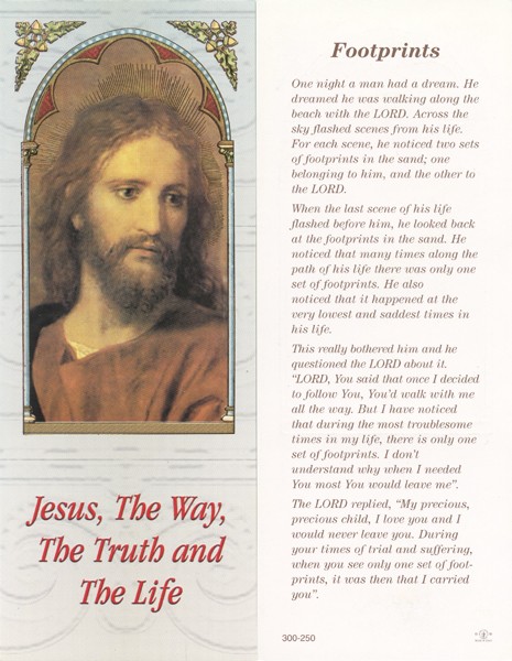 Jesus/ Footprints Bookmark cm.6x15.5- 2 1/2"x 6 1/8"