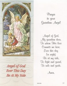 Prayer to Your Guardian Angel Bookmark cm.6x15.5- 2 1/2"x 6 1/8"