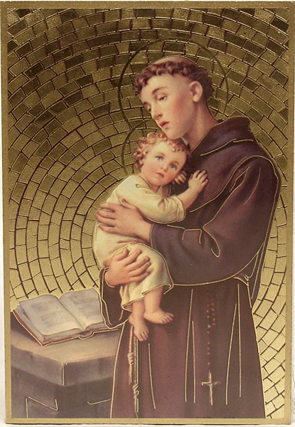 St.Anthony Plaque cm.15.5x10.5 - 6"x4"