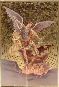 St.Michael Plaque cm.15.5x10.5 - 6"x4"