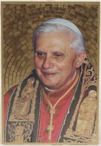 Pope Benedict Plaque cm.15.5x10.5 - 6"x4"