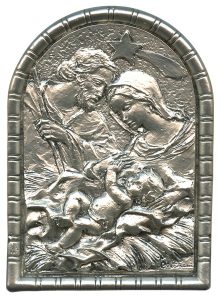 Nativity Pewter Picture Free Standing cm.5.5x4 - 2 1/4"x 1 5/8"