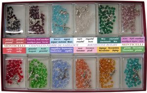Bohemia Crystal Rosary Birthstone mm.5 Display of 12
