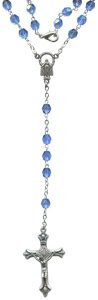 Necklace Bohemia Crystal Rosary Aurora Borealis Simple Link mm.5 Sapphire