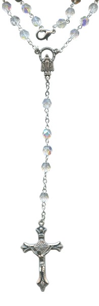 Necklace Bohemia Crystal Rosary Aurora Borealis Simple Link mm.5 Crystal