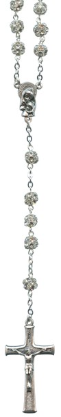  Strass Rosary Crystal Silver Plated mm.6