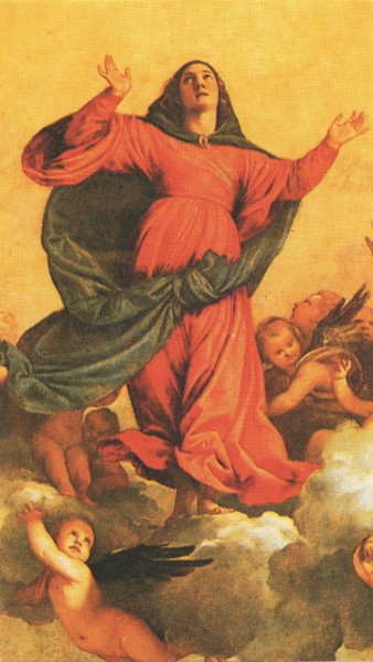 Holy card of Assumption cm.7x12- 2 3/4"x 4 3/4"