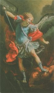Holy card of St.Michael cm.7x12- 2 3/4"x 4 3/4"