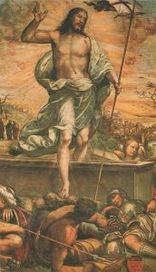  Holy card of the risen Christ cm.7x12- 2 3/4