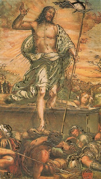 Holy card of the risen Christ cm.7x12- 2 3/4"x 4 3/4"