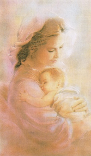  Holy card of Mother and Child cm.7x12- 2 3/4"x 4 3/4"