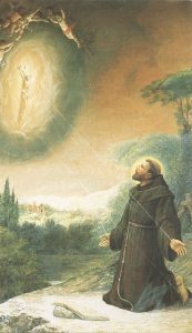 Holy card of St.Francis cm.7x12- 2 3/4"x 4 3/4"