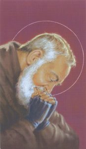 Holy card of Padre Pio cm.7x12- 2 3/4"x 4 3/4"