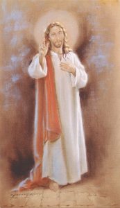 Holy card of Sacred Heart of Jesus cm.7x12- 2 3/4"x 4 3/4"