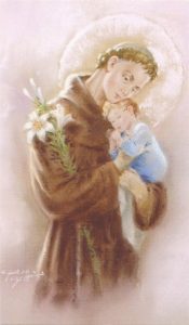 Holy card of St.Anthony cm.7x12- 2 3/4"x 4 3/4"