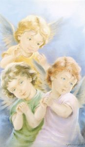 Holy card of the Guardian Angel cm.7x12- 2 3/4