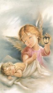 Holy card of the Guardian Angel cm.7x12- 2 3/4