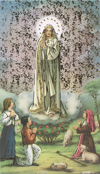 Holy card of Fatima with Gold Foil