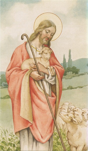 Holy card of Jesus the Shepherd cm.7x12- 2 3/4"x 4 3/4"