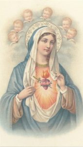 Holy card of the Immaculate Heart of Mary cm.7x12- 2 3/4"x 4 3/4"