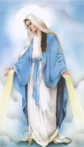 Holy card of the Miraculous cm.7x12- 2 3/4"x 4 3/4"