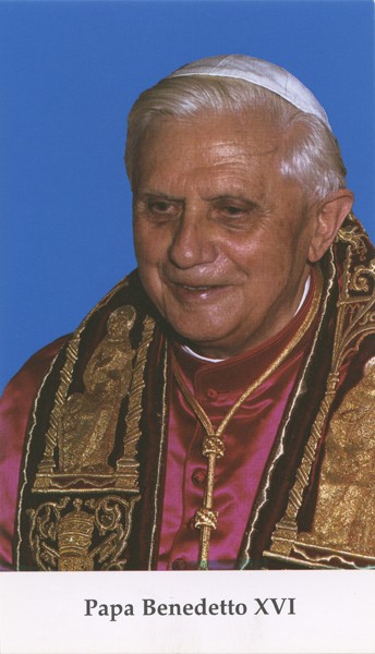Holy card of Pope Benedict cm.7x12- 2 3/4"x 4 3/4"