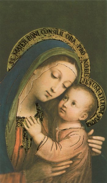 Holy card of Perpetual Help with Gold Foil