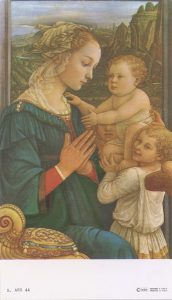 Holy card of Lippi and Children cm.7x12- 2 3/4