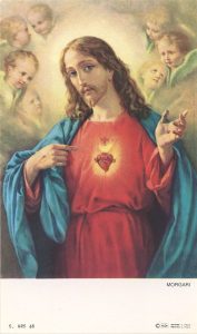 Holy card of Sacred Heart of Jesus cm.7x12- 2 3/4"x 4 3/4"