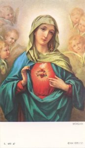 Holy card of the Immaculate Heart of Mary cm.7x12- 2 3/4"x 4 3/4"