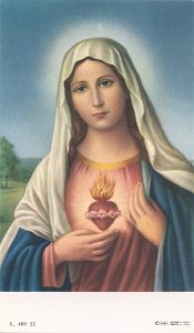 Holy card of Immaculate Heart of Mary cm.7x12- 2 3/4"x 4 3/4"