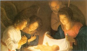 Holy card of Nativity cm.7x12- 2 3/4