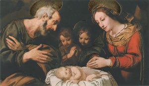 Holy card of Nativity with Gold Foil