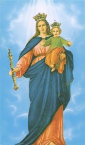 Holy card of Our Lady Helper of Christians cm.7x12- 2 3/4"x 4 3/4``
