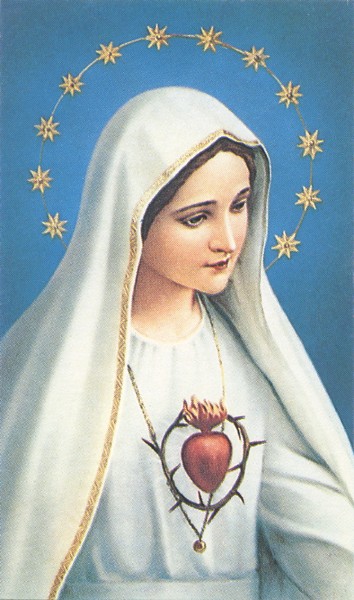 Holy card of Immaculate Heart of Mary cm.7x12- 2 3/4"x 4 3/4"